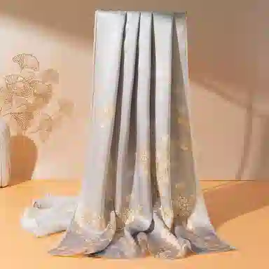 一米画纱 古典国风精致优雅迷梦迷情双层真丝高档气质长款披肩 桑蚕丝 丝巾 女款