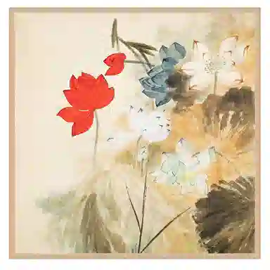 一米画纱 优雅中式花朵图案精致真丝材质高品质斜纹绸印花方巾如画系列 桑蚕丝 丝巾 女款