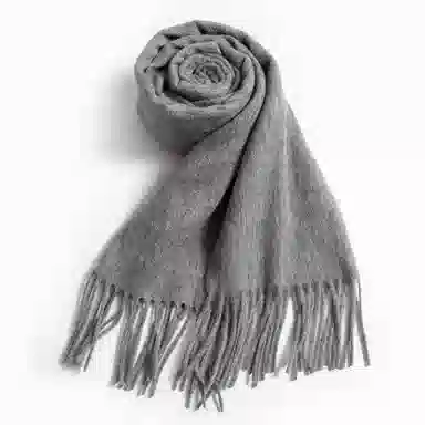 一米画纱 大气流苏加厚温暖时尚简约纯色暖糯亲肤围脖外搭保暖 山羊绒 绒线围巾 男女同款情侣款