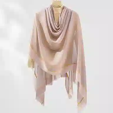 一米画纱 轻奢色织轻盈柔软亲肤细腻保暖外搭气质披肩高级感 山羊绒 绒线围巾 女款