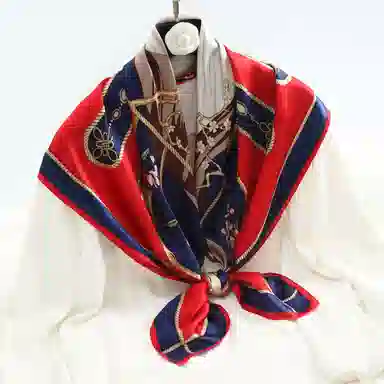 一米画纱 婉约江南中式真丝大方巾时尚印花舒适独特图案优雅百搭 桑蚕丝 丝巾 女款