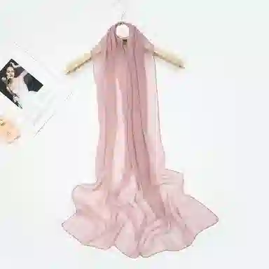 一米画纱 轻薄透气真丝雪纺窄长条长巾清新纯色简约百搭防晒拍照纱巾 桑蚕丝 丝巾 女款