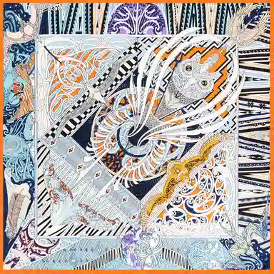 一米画纱 古典花卉雅韵国风真丝方巾旅游装饰素绸缎领巾搭配西装时尚出游 桑蚕丝 丝巾 女款