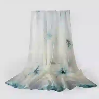 一米画纱 田园花卉轻盈飘逸中式浪漫雪纺真丝沙巾丝滑细腻披肩 桑蚕丝 丝巾 女款