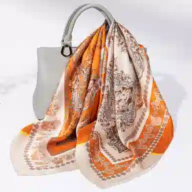 一米画纱 婉约江南中式真丝大方巾时尚印花舒适独特图案优雅百搭 桑蚕丝 丝巾 女款