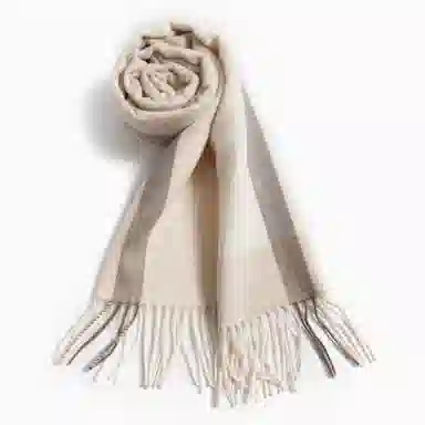 一米画纱 柔软触感经典格纹加厚保暖舒适格子条纹撞色流苏 山羊绒 绒线围巾 男女同款情侣款