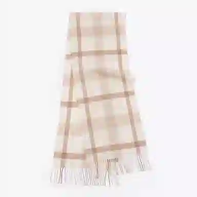 一米画纱 柔软亲肤长款加厚保暖时尚休闲气质格纹流苏潮流舒适 绵羊毛 绒线围巾 男女同款情侣款