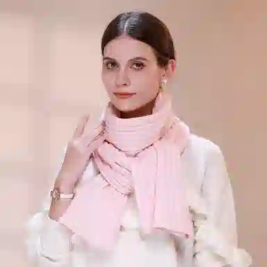 一米画纱 简约可爱舒适时尚加厚针织保暖纯色小巧防风防寒脖套外搭大衣 绵羊毛 绒线围巾 男女同款情侣款