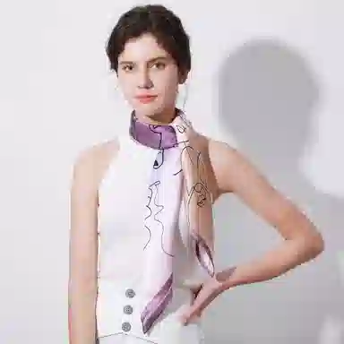 一米画纱 婉约江南中式真丝大方巾时尚印花舒适独特图案优雅百搭 桑蚕丝 丝巾 女款