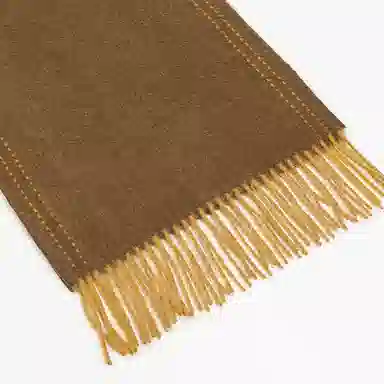 一米画纱 双面双色美拉德风高品质个性流苏外搭时尚加厚保暖轻奢舒适 山羊绒 绒线围巾 女款