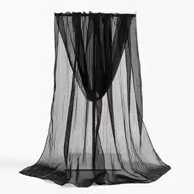 一米画纱 轻薄透气真丝雪纺窄长条长巾清新纯色简约百搭防晒拍照纱巾 桑蚕丝 丝巾 女款