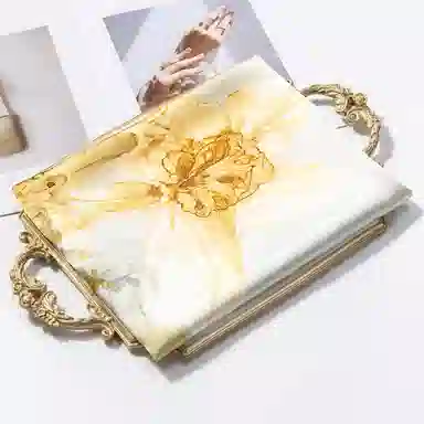 一米画纱 新潮国风优雅大方花卉图案柔软丝绸高档舒适真丝长巾东方丝语系列 桑蚕丝 丝巾 女款