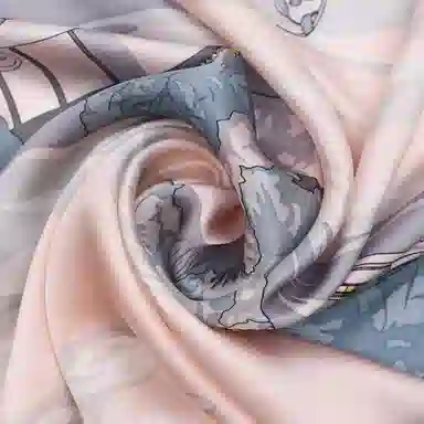 一米画纱 婉约江南中式真丝大方巾时尚印花舒适独特图案优雅百搭 桑蚕丝 丝巾 女款