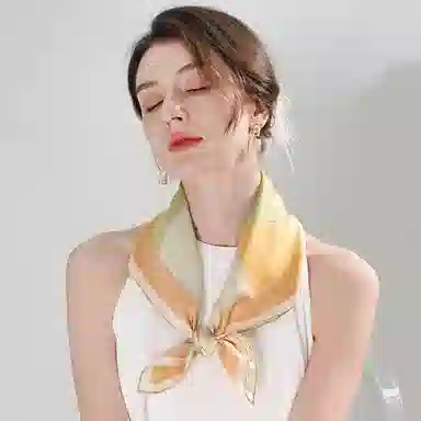 一米画纱 中式国风高雅山茶花系列斜纹中方巾双面西装领巾优雅 桑蚕丝 丝巾 女款