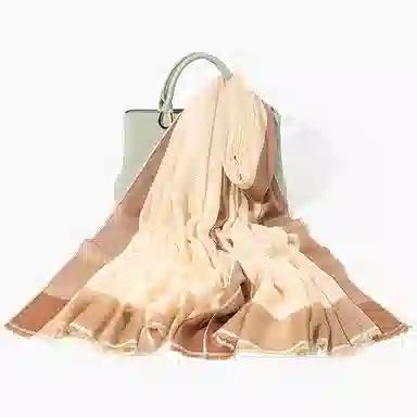 一米画纱 轻奢色织轻盈柔软亲肤细腻保暖外搭气质披肩高级感 山羊绒 绒线围巾 女款