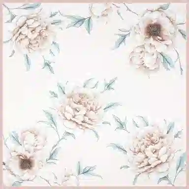 一米画纱 丝绸质感花卉图案国风印花真丝方巾踏青郊游装饰领巾拍照搭配 桑蚕丝 丝巾 女款