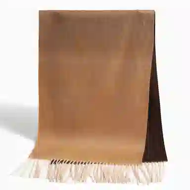 一米画纱 高级感小众气质流苏渐变时尚加厚保暖外搭防寒粗纺工艺 山羊绒 绒线围巾 女款