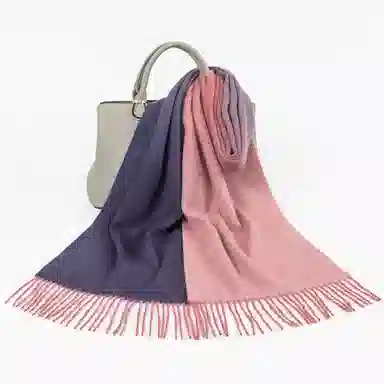 一米画纱 高级感小众气质流苏渐变时尚加厚保暖外搭防寒粗纺工艺 山羊绒 绒线围巾 女款