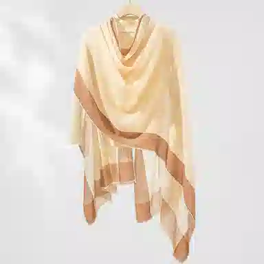 一米画纱 轻奢色织轻盈柔软亲肤细腻保暖外搭气质披肩高级感 山羊绒 绒线围巾 女款