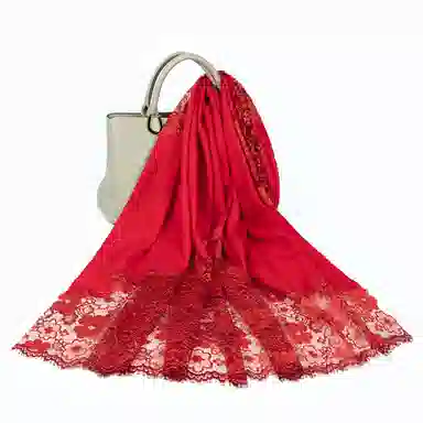 一米画纱 中式古典国风花卉贴花结婚喜宴亲肤防风保暖披风优雅精致外搭 绵羊毛 披肩 女款