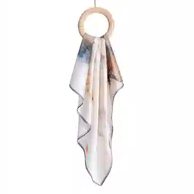 一米画纱 古典花卉雅韵国风真丝方巾旅游装饰素绸缎领巾搭配西装时尚出游 桑蚕丝 丝巾 女款