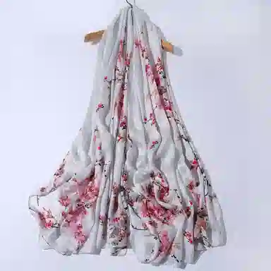 一米画纱 国风古典花卉真丝高级感提花浪漫色彩长巾外出轻盈飘逸披肩 桑蚕丝 丝巾 女款