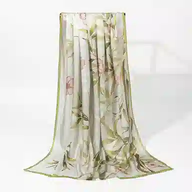 一米画纱 轻奢古典清新国风优雅印花奢靡系列气质旗袍 桑蚕丝 丝巾 女款