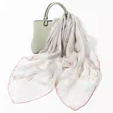 一米画纱 清新飘逸气质外搭披肩大方巾优雅亲肤外出真丝雪纺喷绘防晒 桑蚕丝 丝巾 女款