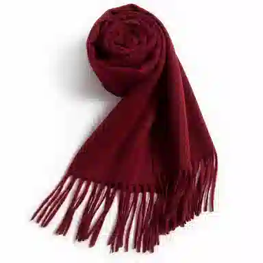 一米画纱 大气流苏加厚温暖时尚简约纯色暖糯亲肤围脖外搭保暖 山羊绒 绒线围巾 男女同款情侣款