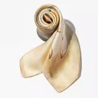 一米画纱 优雅中式花朵图案精致真丝材质高品质斜纹绸印花方巾如画系列 桑蚕丝 丝巾 女款