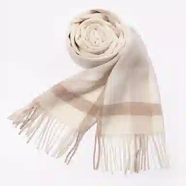 一米画纱 柔软亲肤长款加厚保暖时尚休闲气质格纹流苏潮流舒适 绵羊毛 绒线围巾 男女同款情侣款