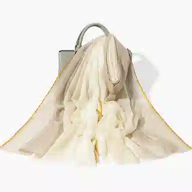 一米画纱 轻奢色织轻盈柔软亲肤细腻保暖外搭气质披肩高级感 山羊绒 绒线围巾 女款