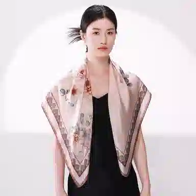 一米画纱 婉约江南中式真丝大方巾时尚印花舒适独特图案优雅百搭 桑蚕丝 丝巾 女款
