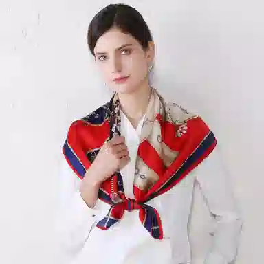 一米画纱 婉约江南中式真丝大方巾时尚印花舒适独特图案优雅百搭 桑蚕丝 丝巾 女款