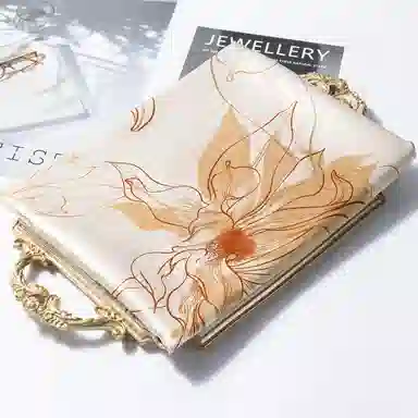 一米画纱 古典国风精致优雅迷梦迷情双层真丝高档气质长款披肩 桑蚕丝 丝巾 女款