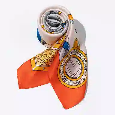 一米画纱 古典花卉雅韵国风真丝方巾旅游装饰素绸缎领巾搭配西装时尚出游 桑蚕丝 丝巾 女款