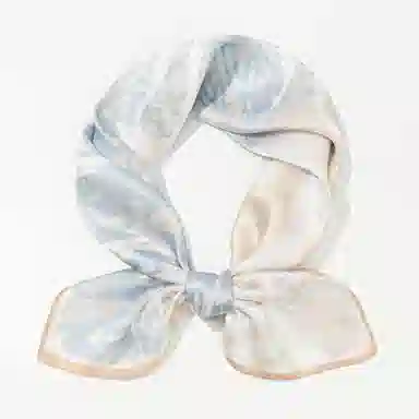 一米画纱 丝绸质感花卉图案国风印花真丝方巾踏青郊游装饰领巾拍照搭配 桑蚕丝 丝巾 女款