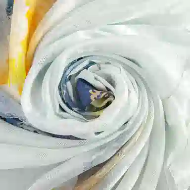 一米画纱 国风古典花卉真丝高级感提花浪漫色彩长巾外出轻盈飘逸披肩 桑蚕丝 丝巾 女款