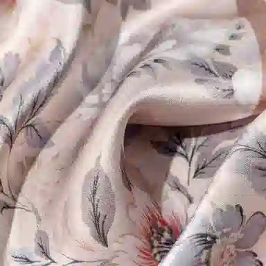 一米画纱 时尚百搭真丝双层喷绘飘带优雅气质长条领巾轻盈装饰 桑蚕丝 丝巾 女款