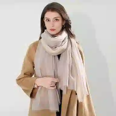 一米画纱 轻奢色织轻盈柔软亲肤细腻保暖外搭气质披肩高级感 山羊绒 绒线围巾 女款
