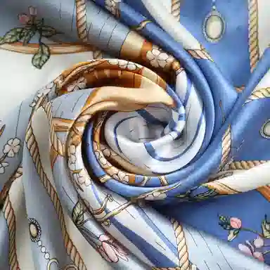 一米画纱 婉约江南中式真丝大方巾时尚印花舒适独特图案优雅百搭 桑蚕丝 丝巾 女款