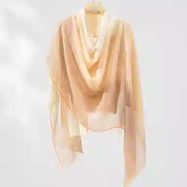 一米画纱 轻奢色织轻盈柔软亲肤细腻保暖外搭气质披肩高级感 山羊绒 绒线围巾 女款