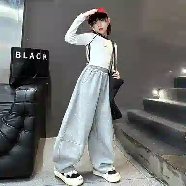 秋季 潮童时尚纯色休闲裤运动裤