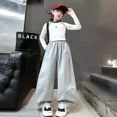 秋季 潮童时尚纯色休闲裤运动裤