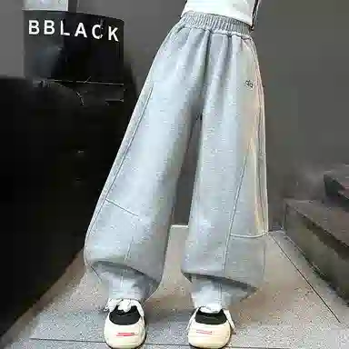 秋季 潮童时尚纯色休闲裤运动裤