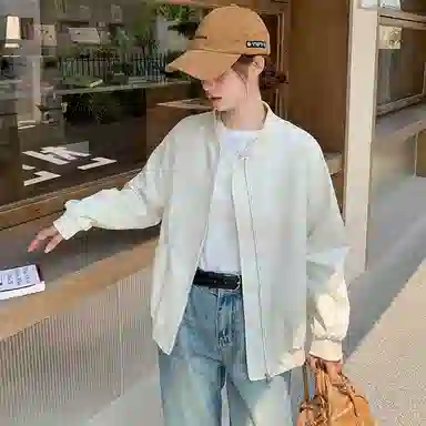 邦固依品 休闲外套女春秋款宽松显瘦长袖小个子洋气百搭短款棒球服开衫夹克 女款