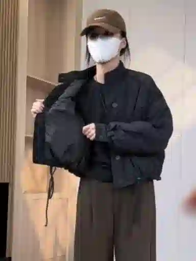 邦固依品 夹棉立领外套女秋冬款小个子宽松休闲保暖夹克棉衣棉服 女款