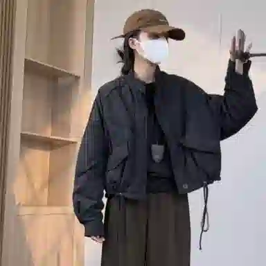 邦固依品 夹棉立领外套女秋冬款小个子宽松休闲保暖夹克棉衣棉服 女款