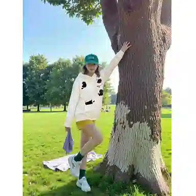 Duoyi Hooded Down Pullover Black Cat Logo