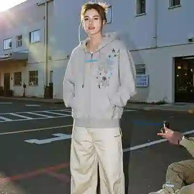 大卫贝肯 美式高街复古品牌印花百搭日常通勤潮流时尚小众套头连帽卫衣 男女同款